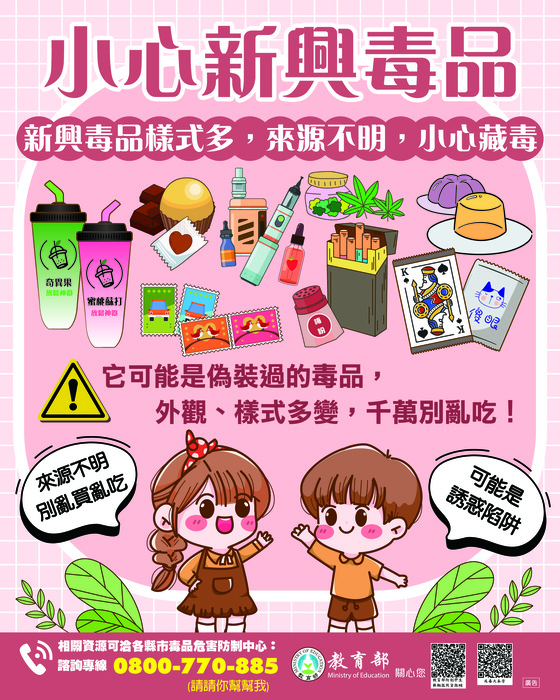 1-教育部圖卡-(小心新興毒品)圖片